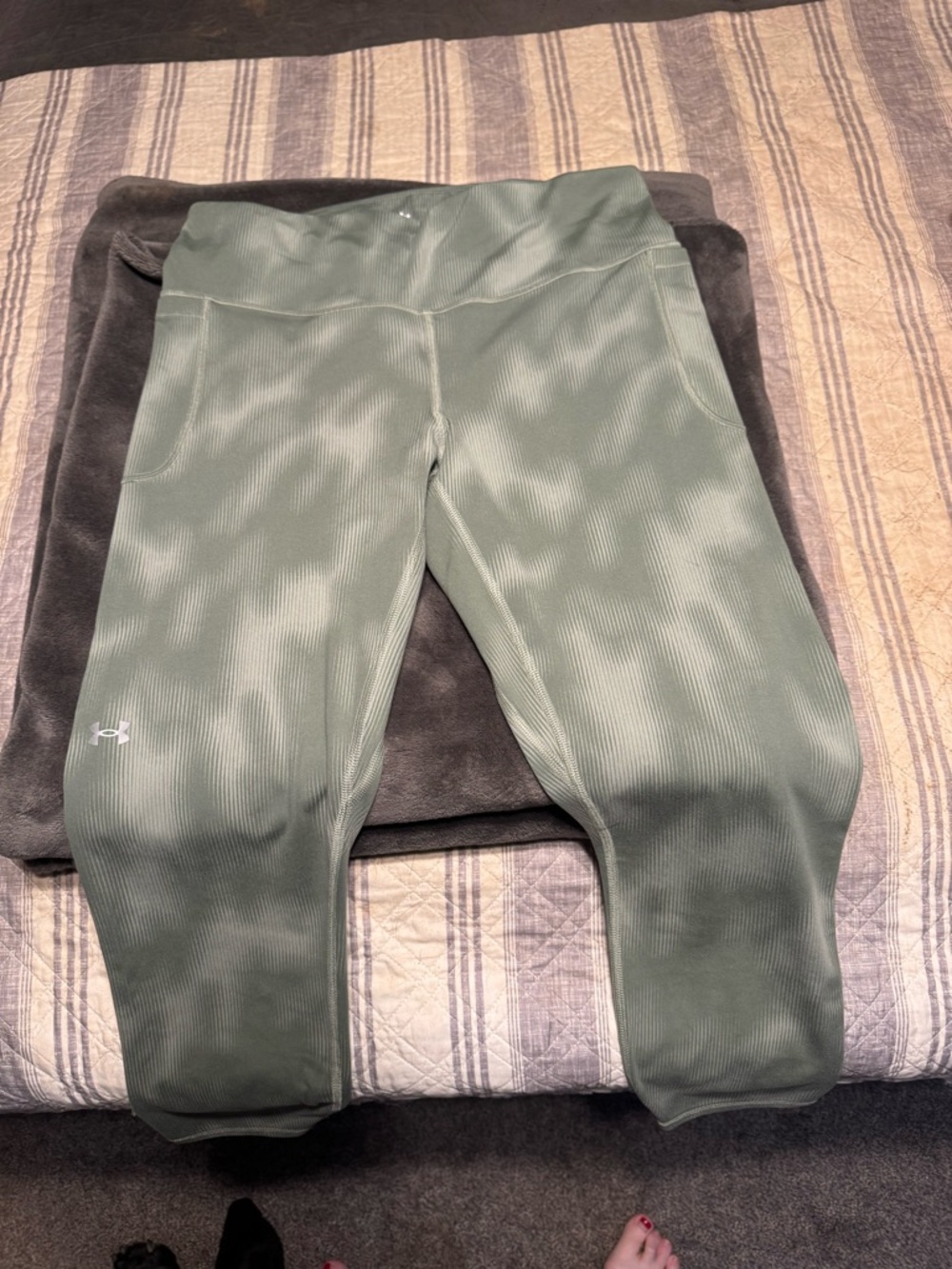 Under Armour Sage Green Ribbed Active Leggings